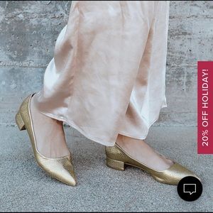 Alessia Gold Block Heel